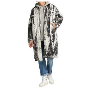 White Black R13 Lyle Sherpa-Lined Oversized Trench Trucker Coat - Men's Size L